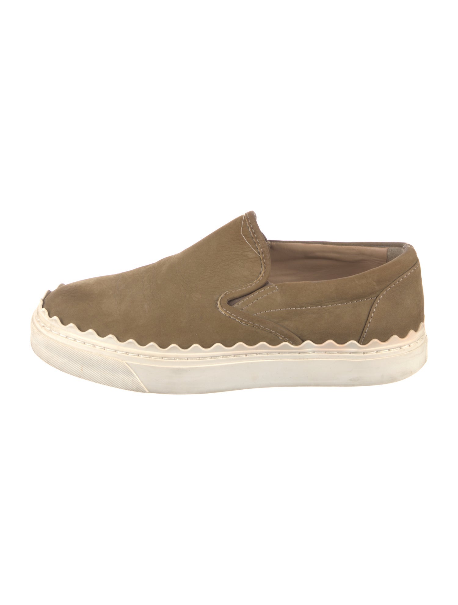 Chloé Suede Scalloped Accent Loafer Sneakers