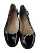 Chloé Patent Leather Scalloped Accent Ballet Flats