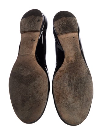 Chloé Patent Leather Scalloped Accent Ballet Flats