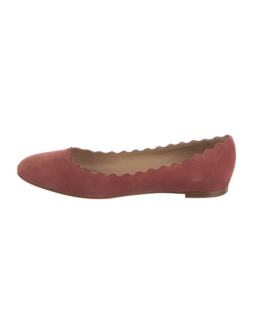 Chloé Suede Scalloped Accent Ballet Flats