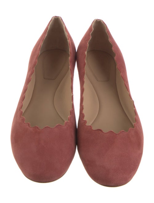 Chloé Suede Scalloped Accent Ballet Flats