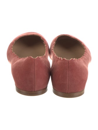 Chloé Suede Scalloped Accent Ballet Flats