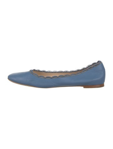 Chloé Flats Leather Chain-Link Accents Ballet IT 38.5 | 8.5