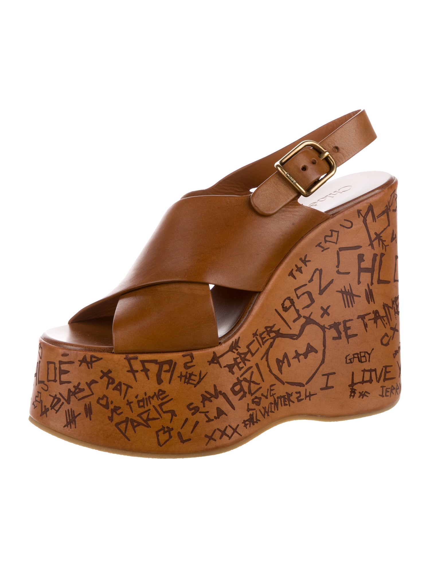 Chloé Leather Slingback Sandals