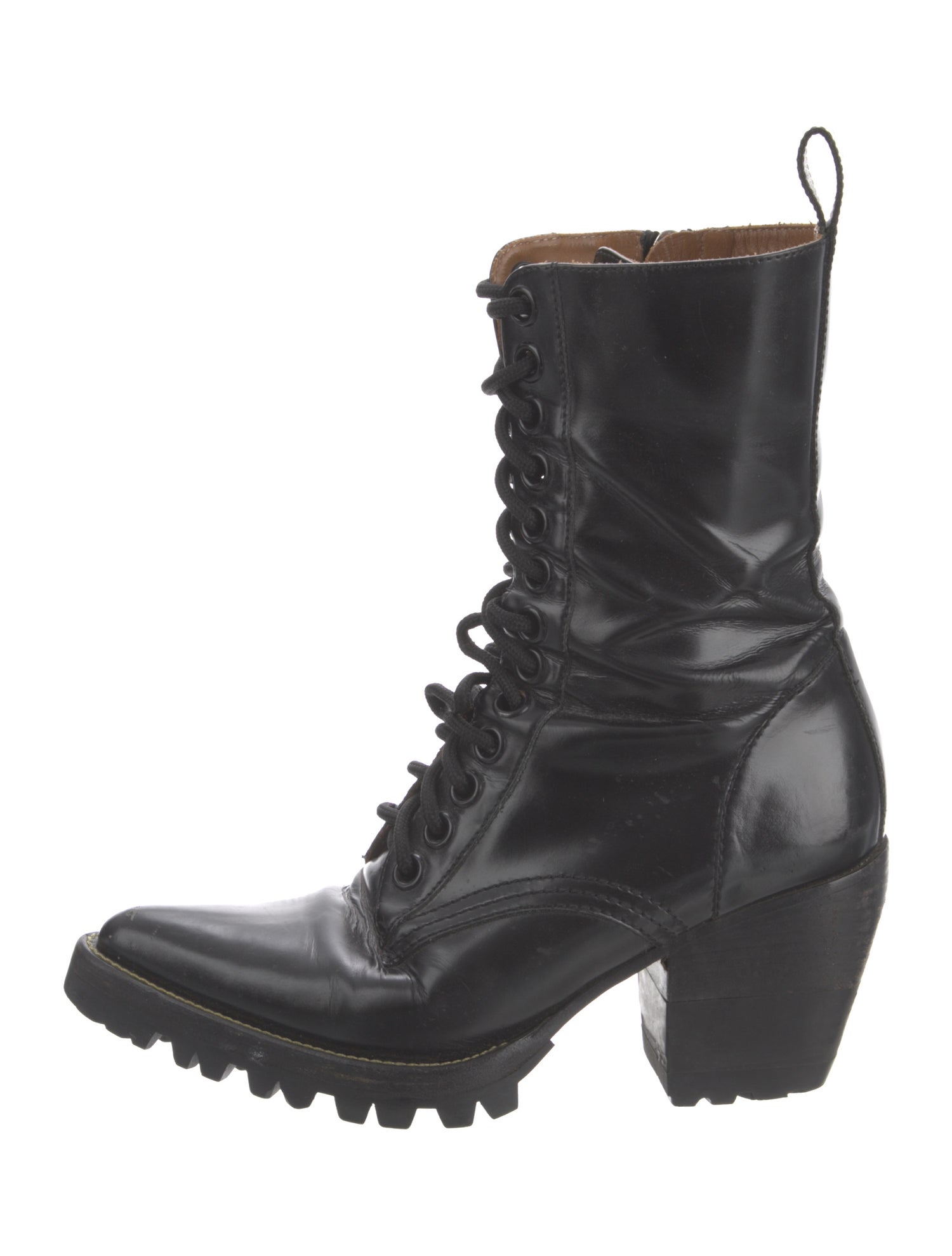 Chloé Leather Combat Boots