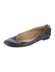 Chloé Leather Scalloped Accent Ballet Flats