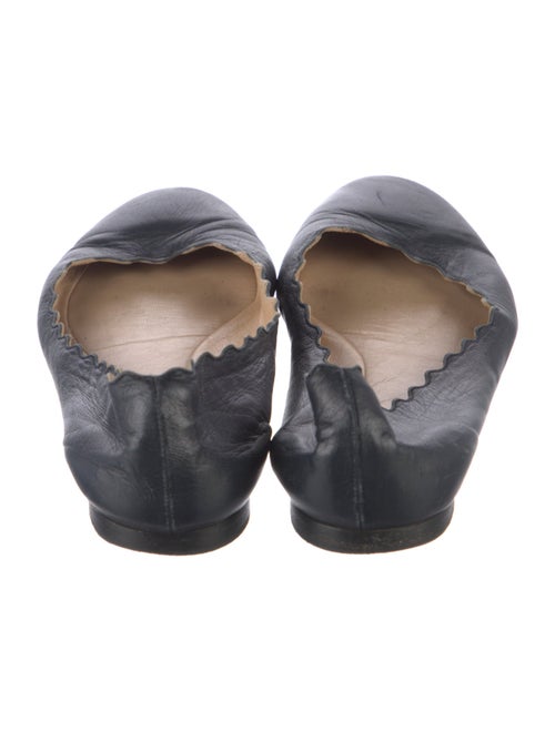 Chloé Leather Scalloped Accent Ballet Flats