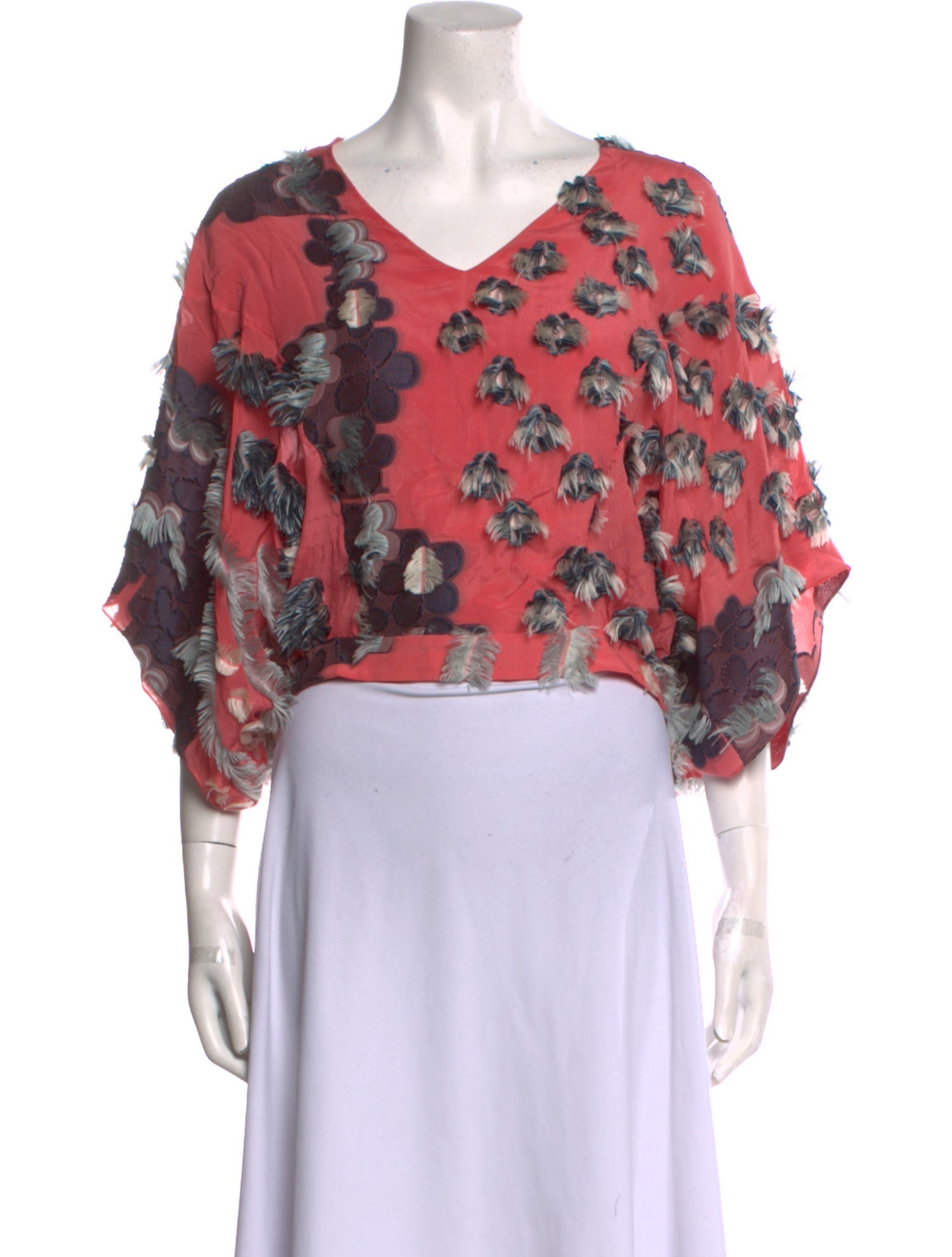 Chloé Silk Floral Print Crop Top