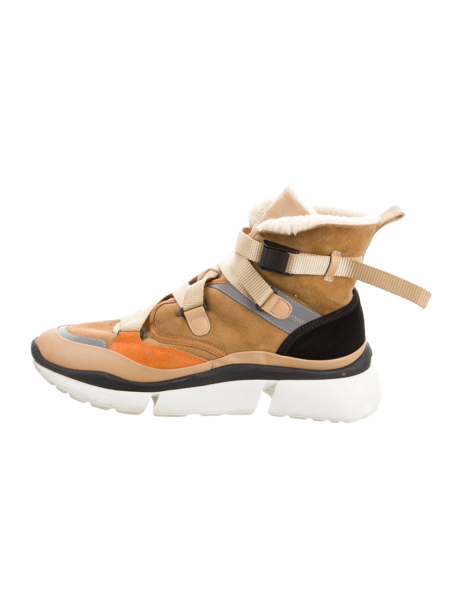 Chloé Suede Colorblock Pattern Sneakers