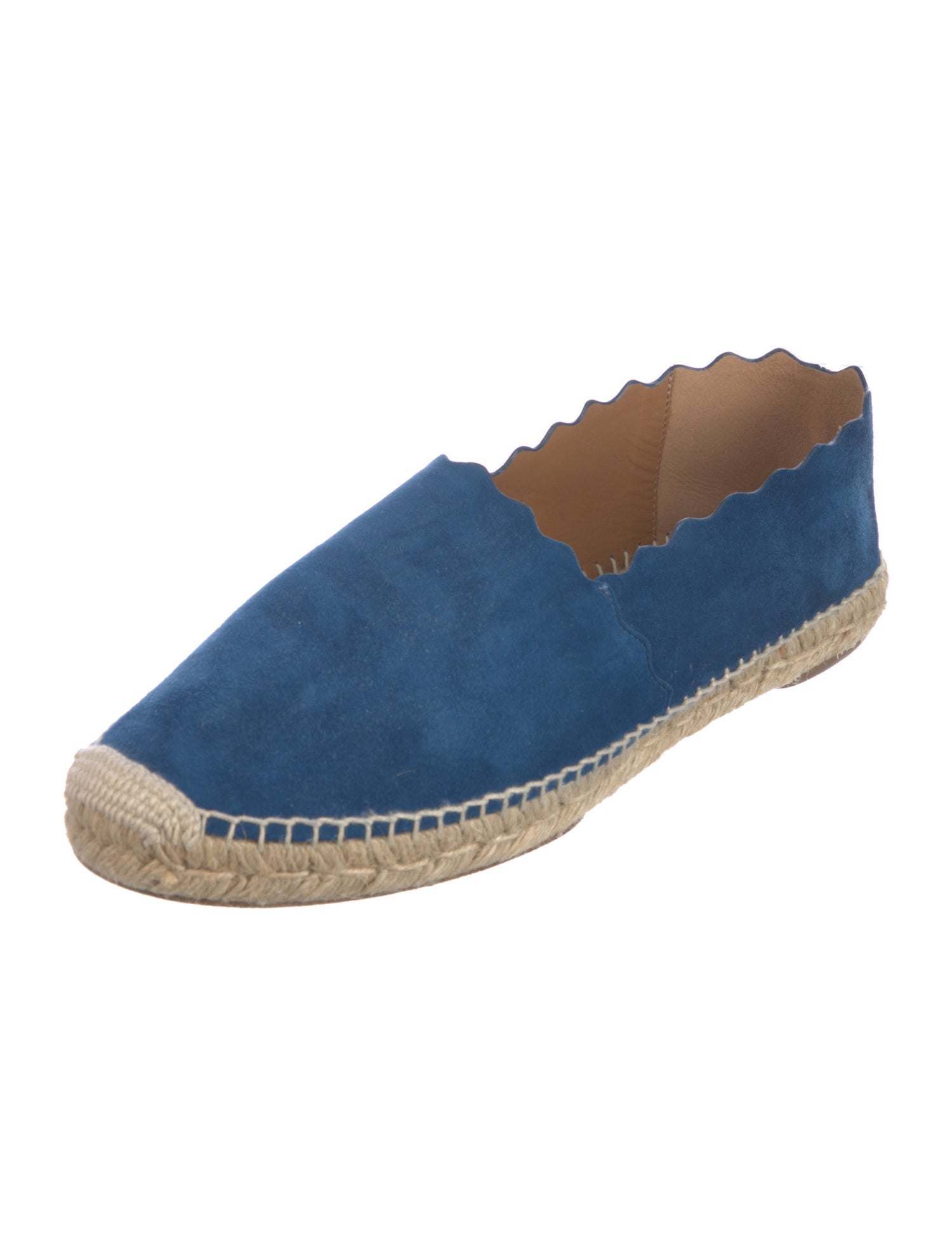 Chloé Suede Scalloped Accent Espadrilles
