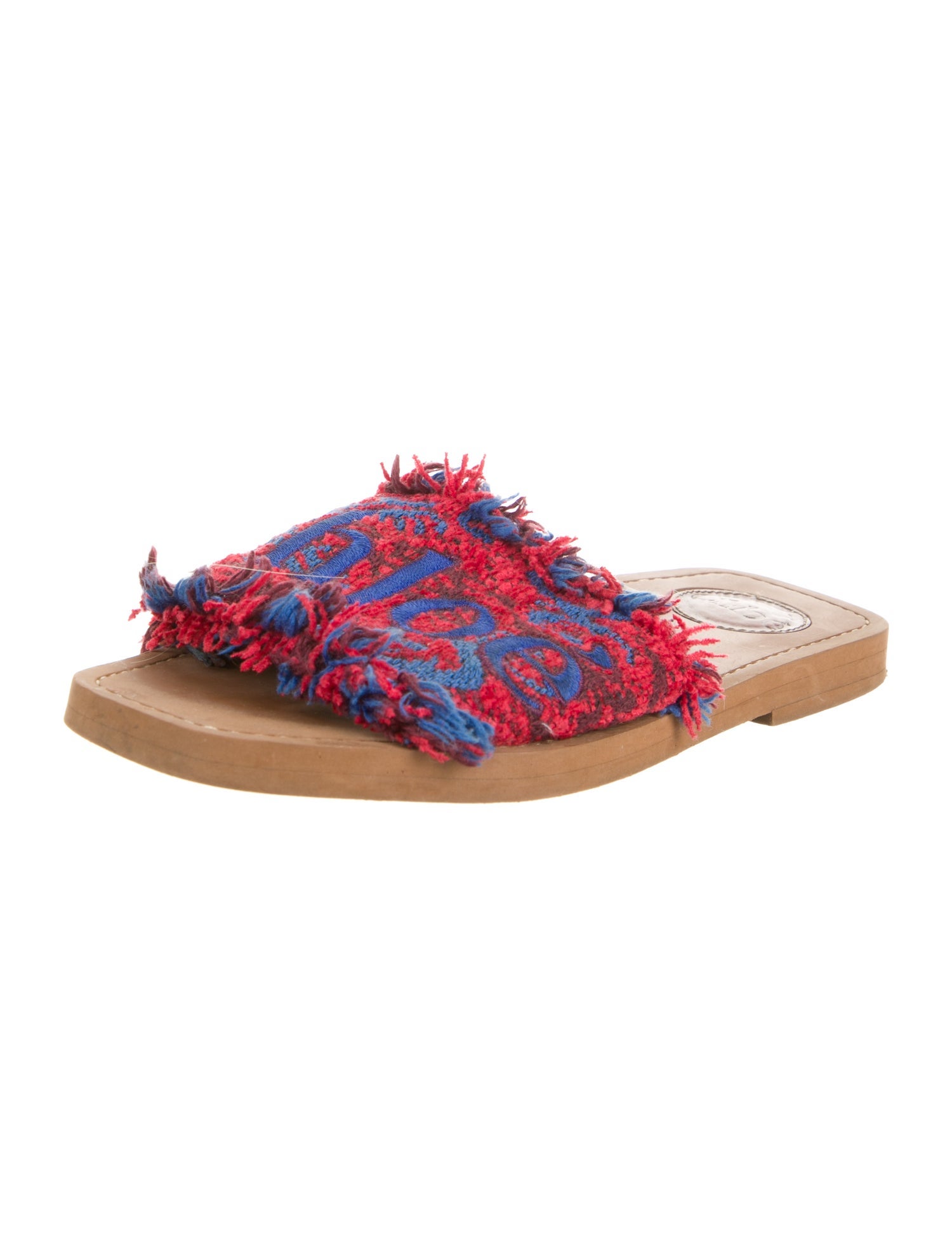 Chloé Patterned Embroidered Accent Mules