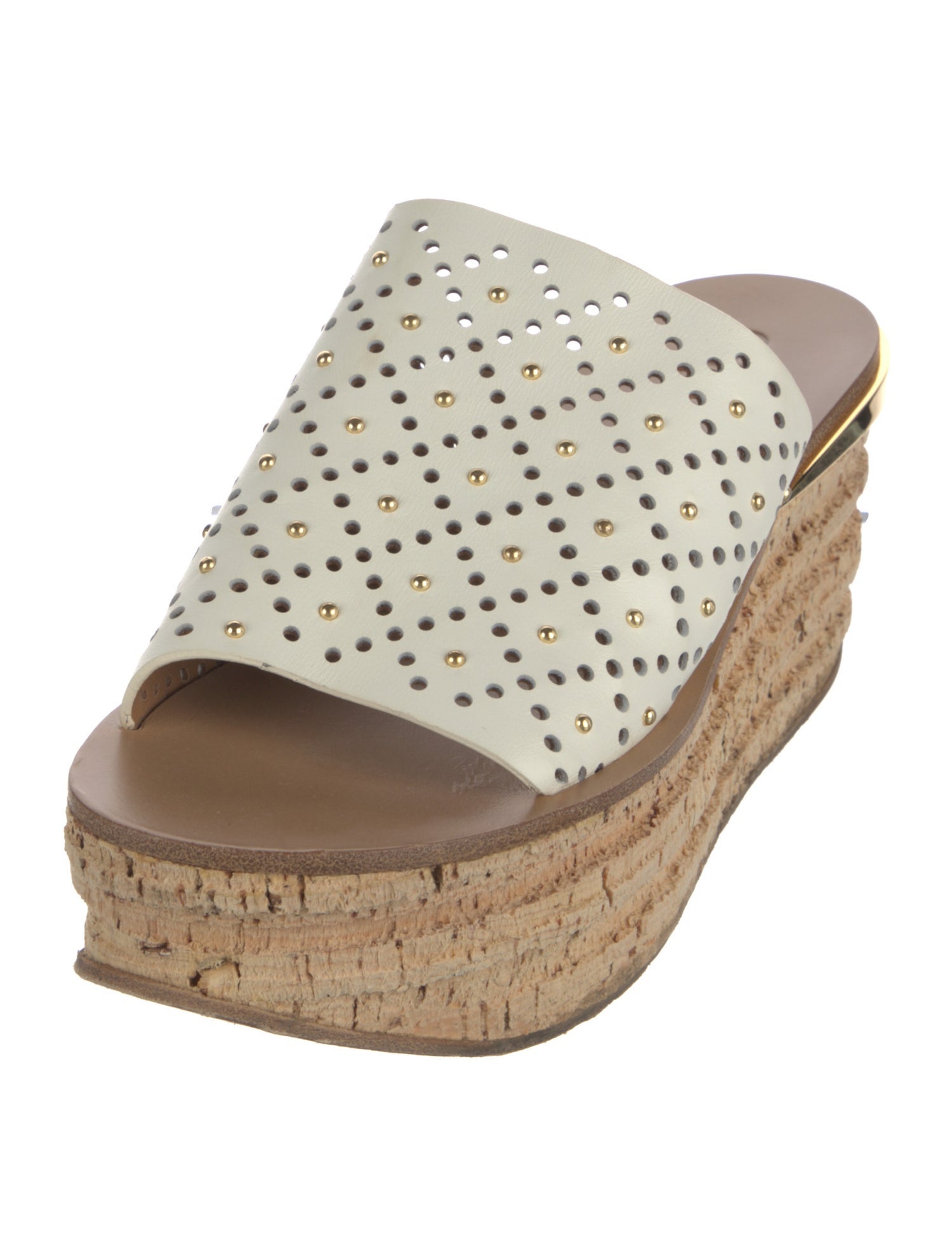 Chloé Leather Cutout Accent Slides