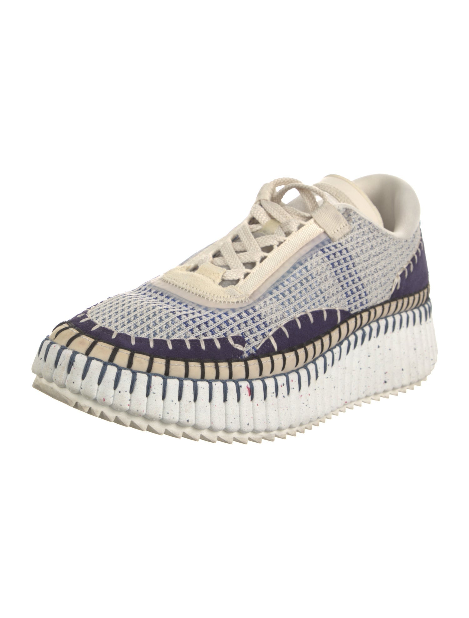 Chloé Tweed Pattern Sneakers