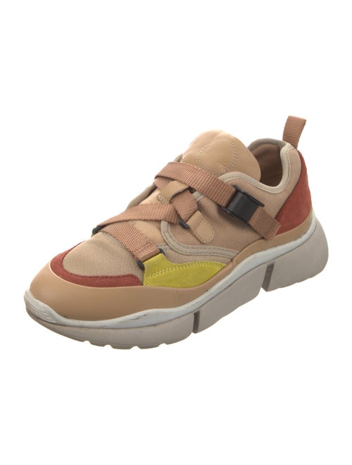 Chloé Leather Colorblock Pattern Sneakers