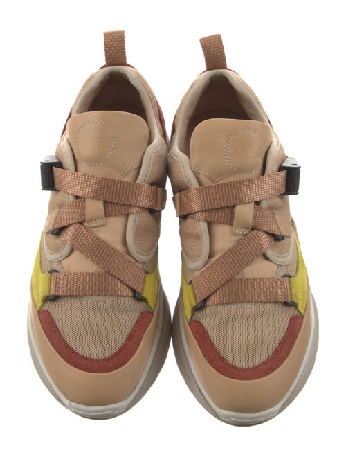 Chloé Leather Colorblock Pattern Sneakers