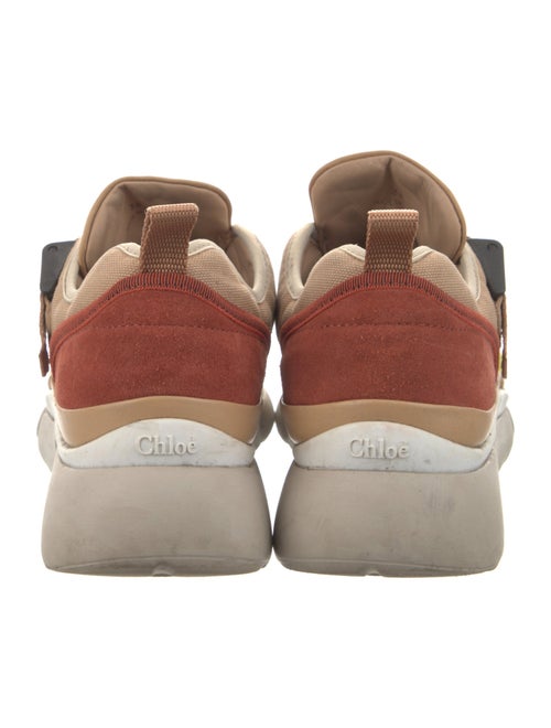 Chloé Leather Colorblock Pattern Sneakers