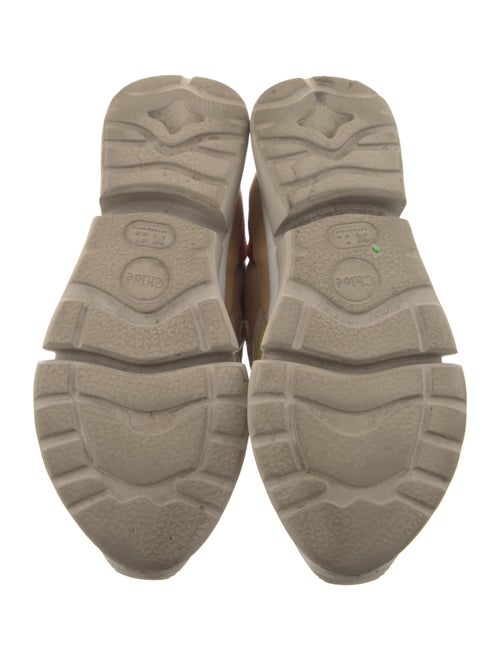 Chloé Leather Colorblock Pattern Sneakers