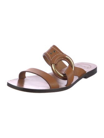 Chloé Leather Studded Accents Slides