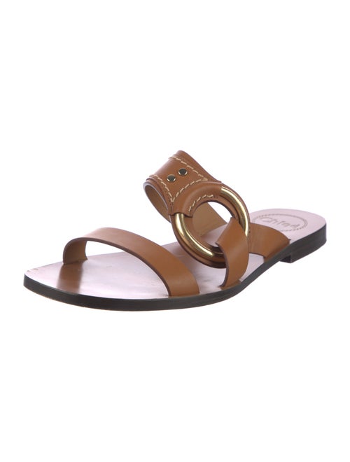 Chloé Leather Studded Accents Slides