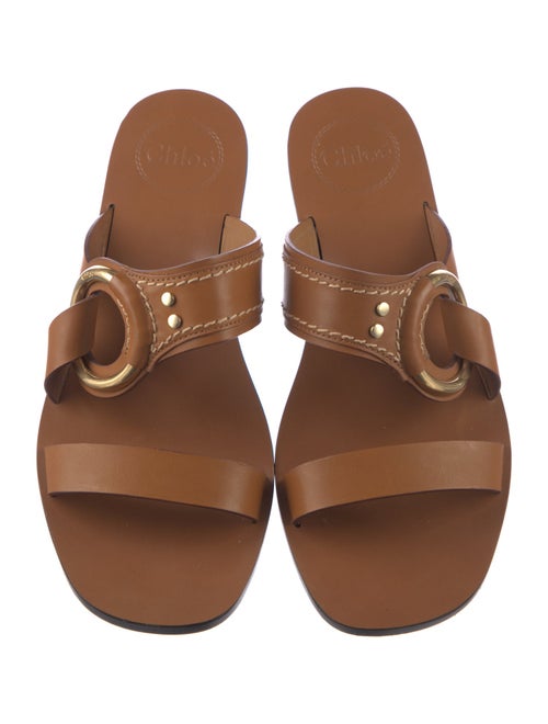 Chloé Leather Studded Accents Slides