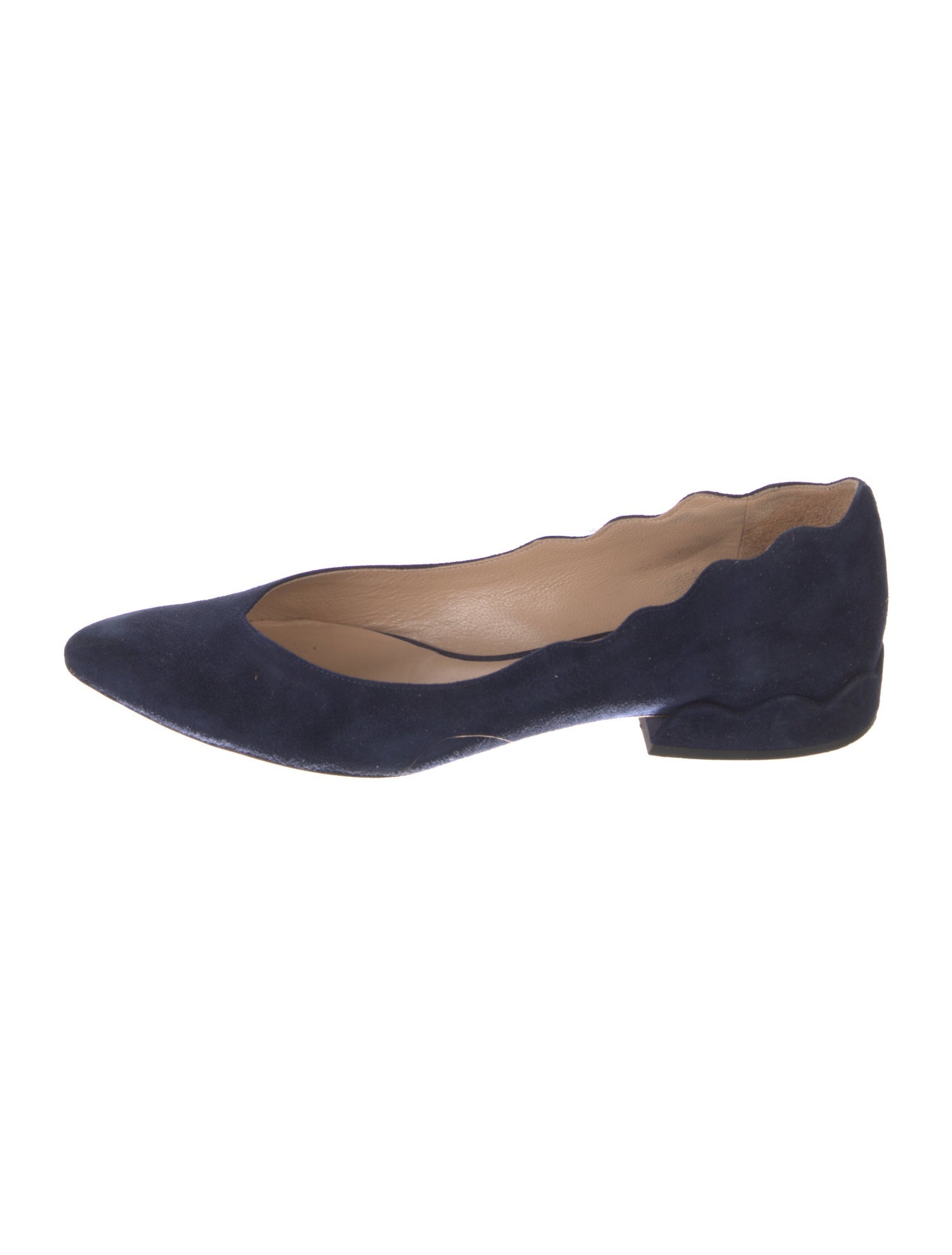 Chloé Suede Scalloped Accent Ballet Flats