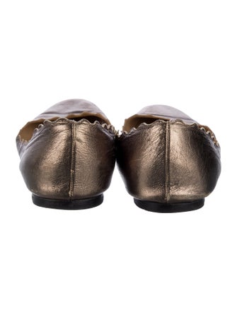 Chloé Leather Scalloped Accent Ballet Flats