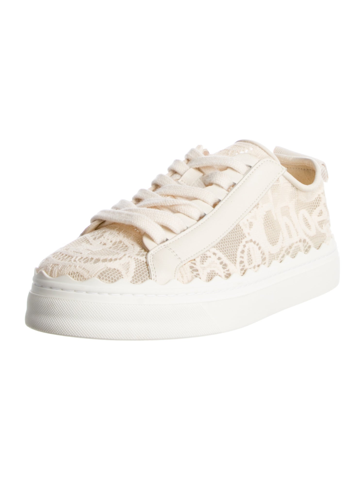 Chloé Lace Scalloped Accent Sneakers