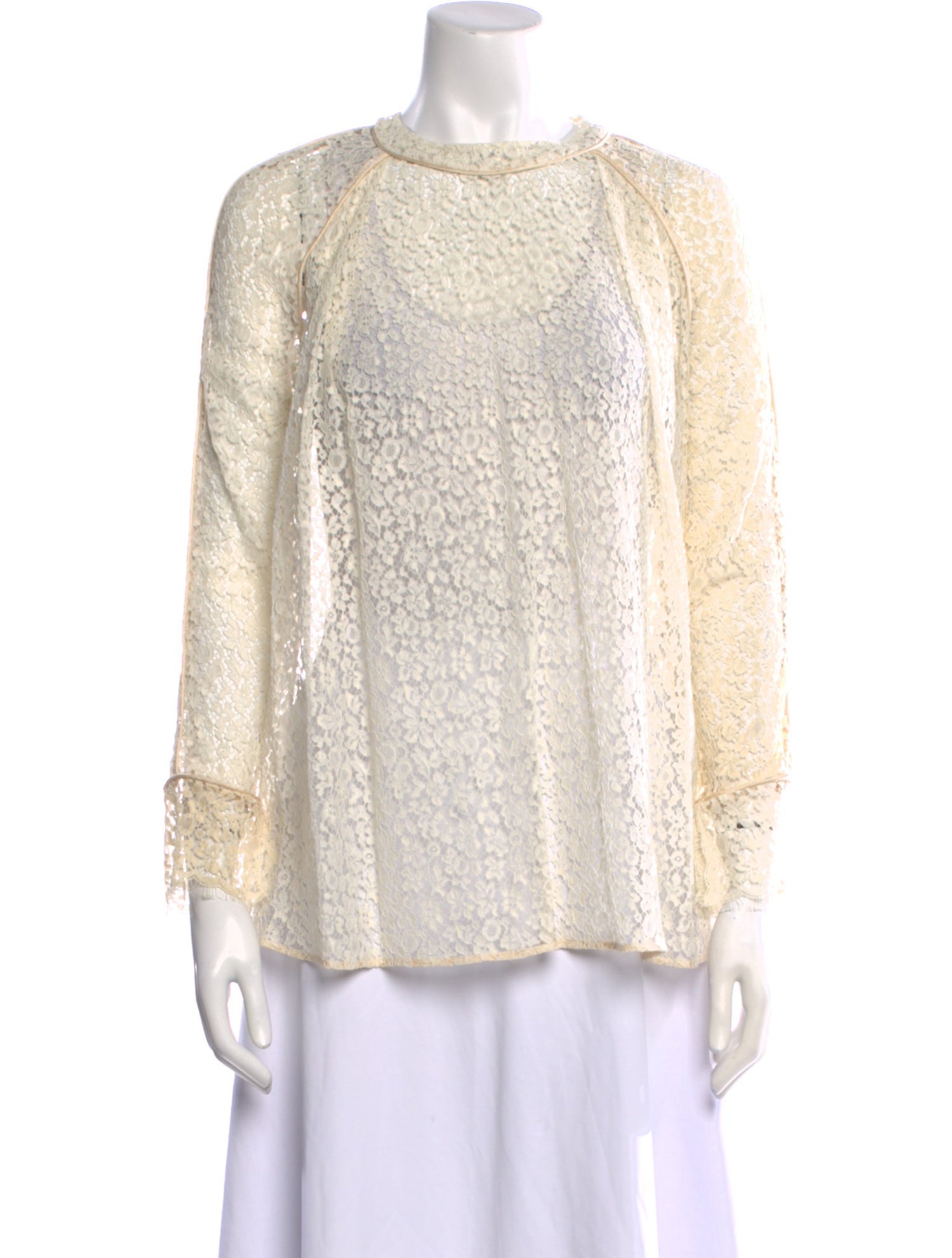 Chloé Scoop Neck Long Sleeve Blouse