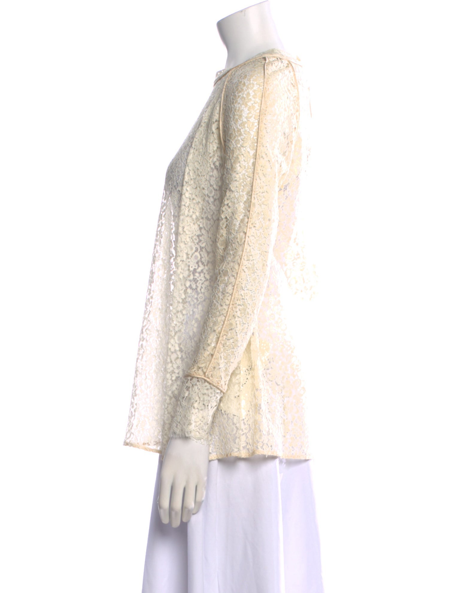 Chloé Scoop Neck Long Sleeve Blouse