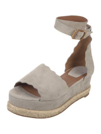 Chloé Suede Scalloped Accent Espadrilles