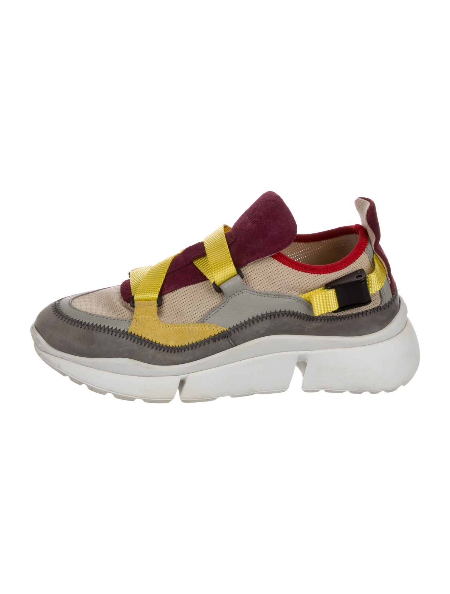 Chloé Colorblock Pattern Mesh Accents Sneakers