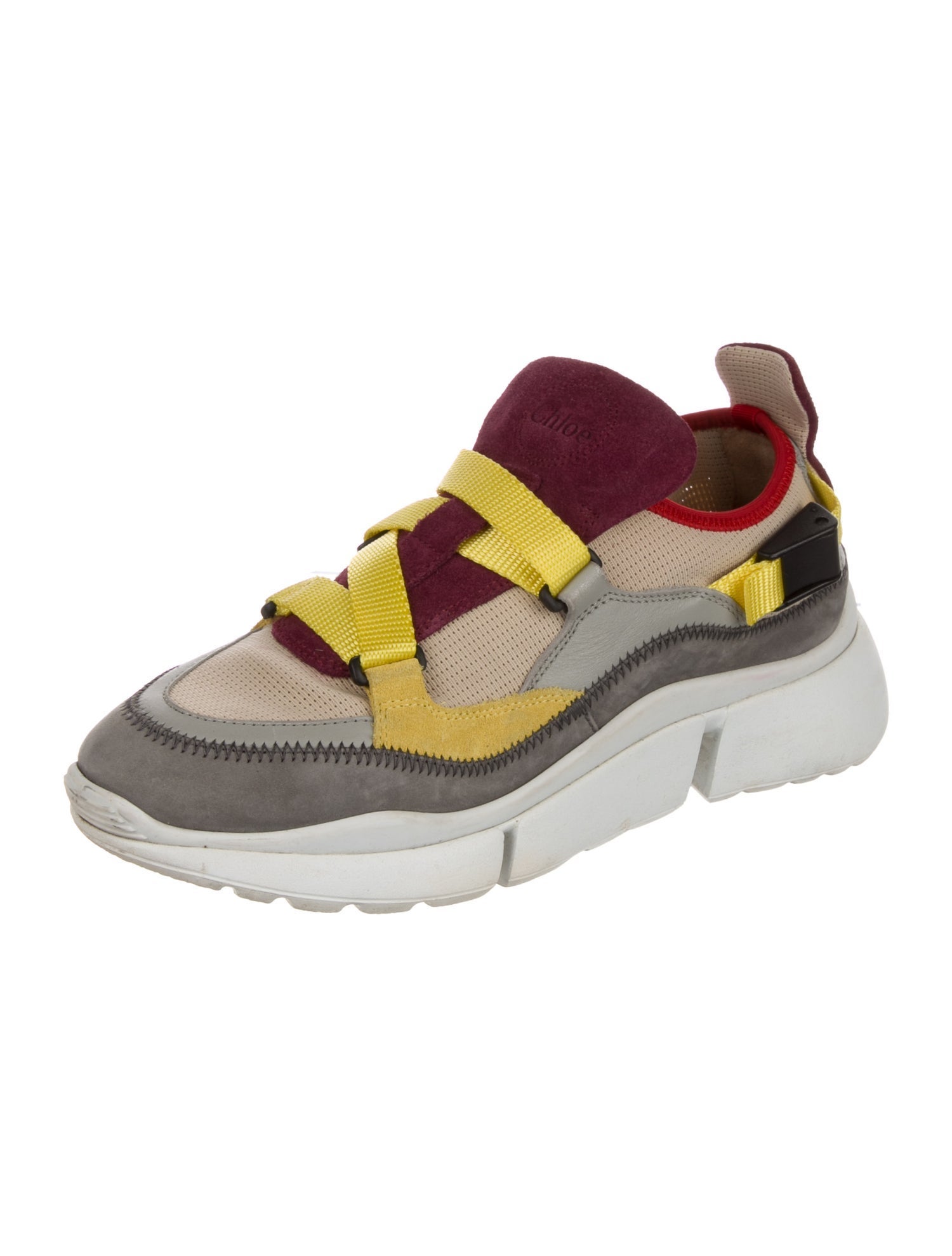 Chloé Colorblock Pattern Mesh Accents Sneakers