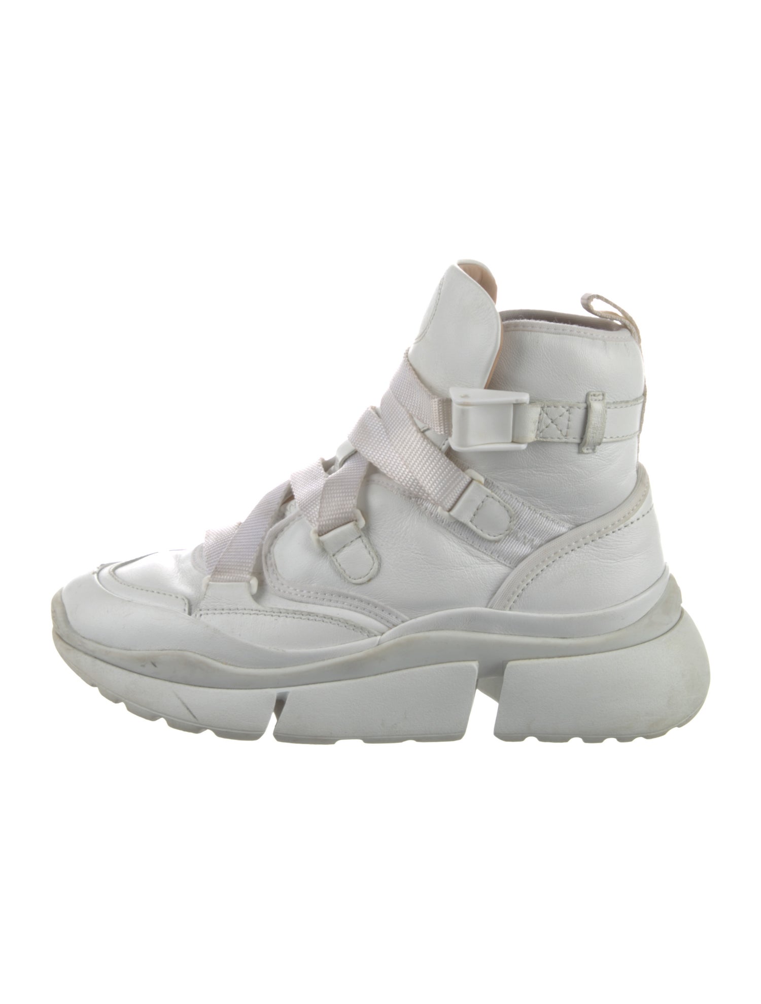 Chloé Leather Wedge Sneakers