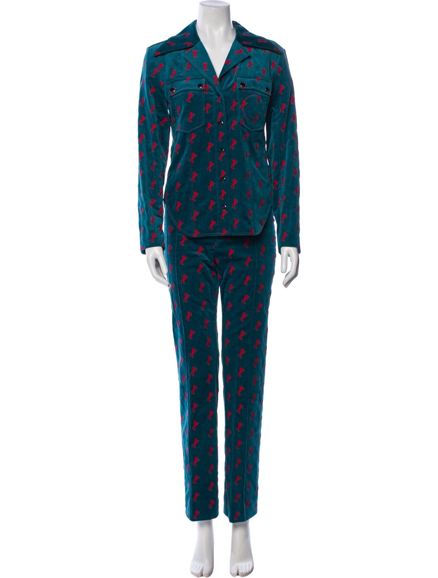 Chloé Printed Embroidered Accent Pant Set