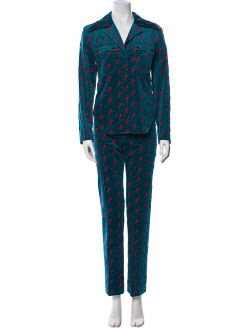 Chloé Printed Embroidered Accent Pant Set