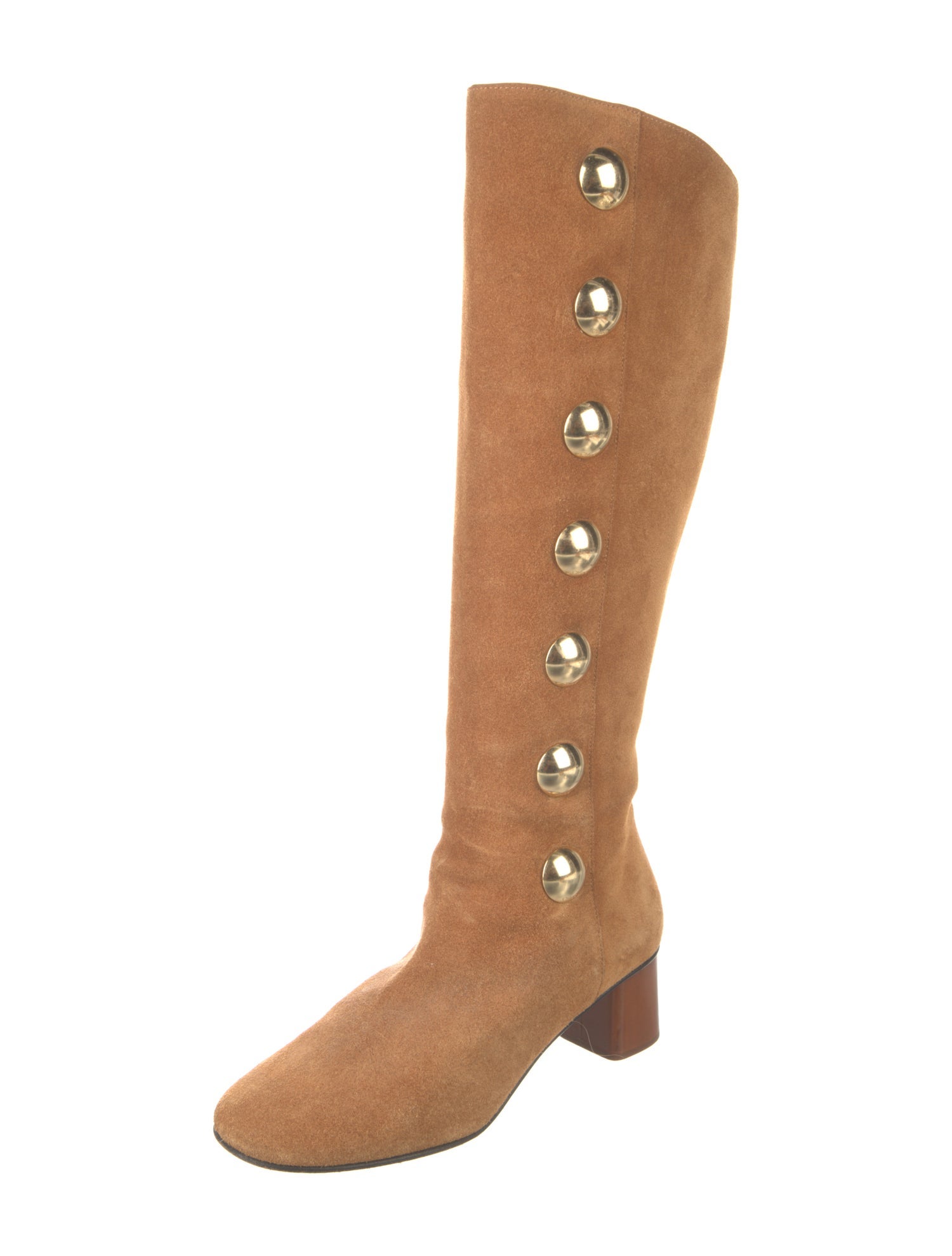 Chloé Suede Studded Accents Riding Boots