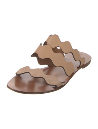 Chloé Leather Scalloped Accent Slides