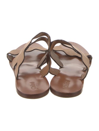 Chloé Leather Scalloped Accent Slides