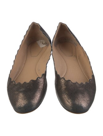Chloé Leather Scalloped Accent Ballet Flats
