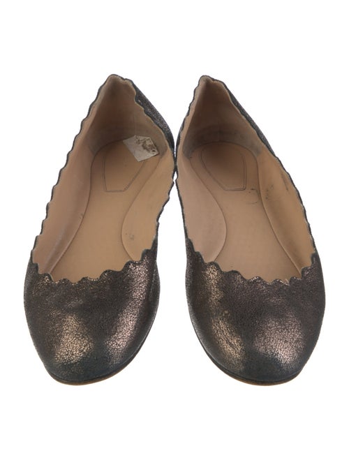 Chloé Leather Scalloped Accent Ballet Flats