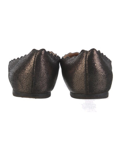 Chloé Leather Scalloped Accent Ballet Flats