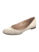 Chloé Leather Scalloped Accent Ballet Flats
