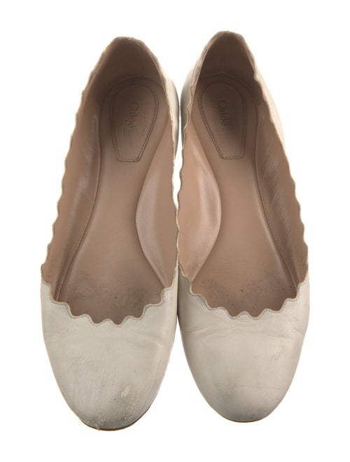 Chloé Leather Scalloped Accent Ballet Flats