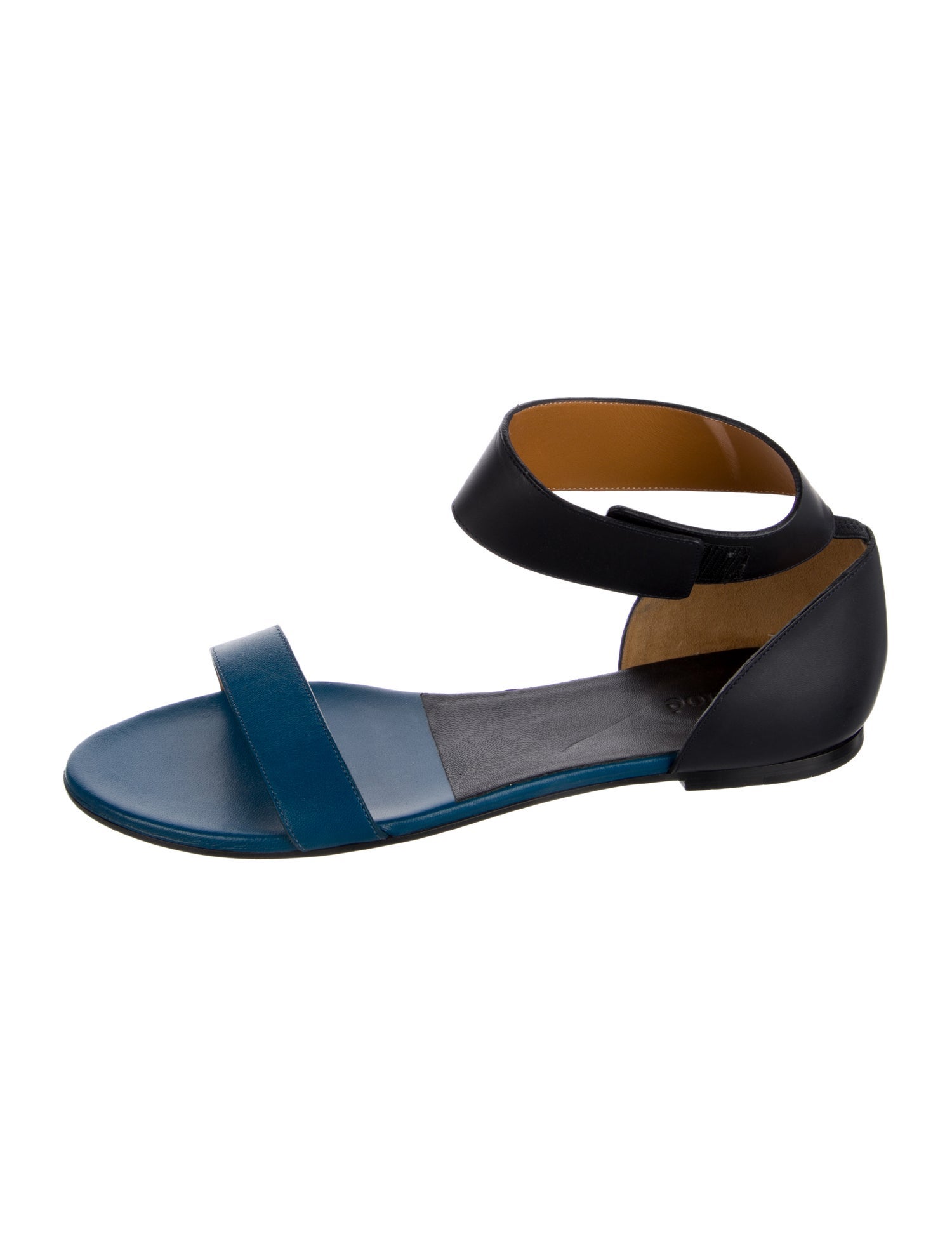 Chloé Leather Colorblock Pattern Slides