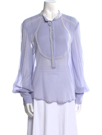 Chloé Mock Neck Long Sleeve Blouse