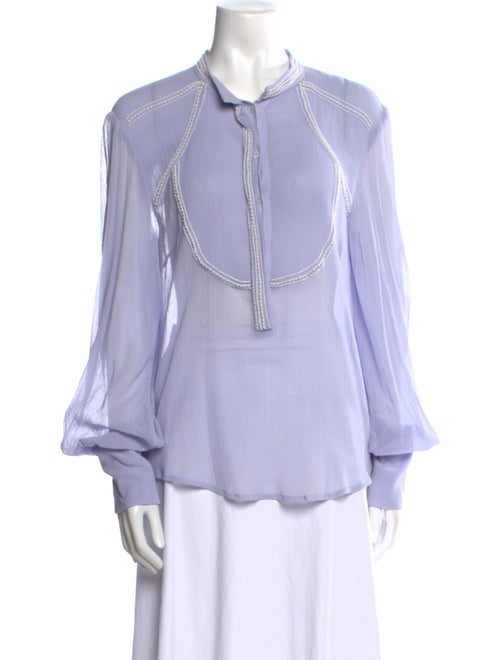 Chloé Mock Neck Long Sleeve Blouse