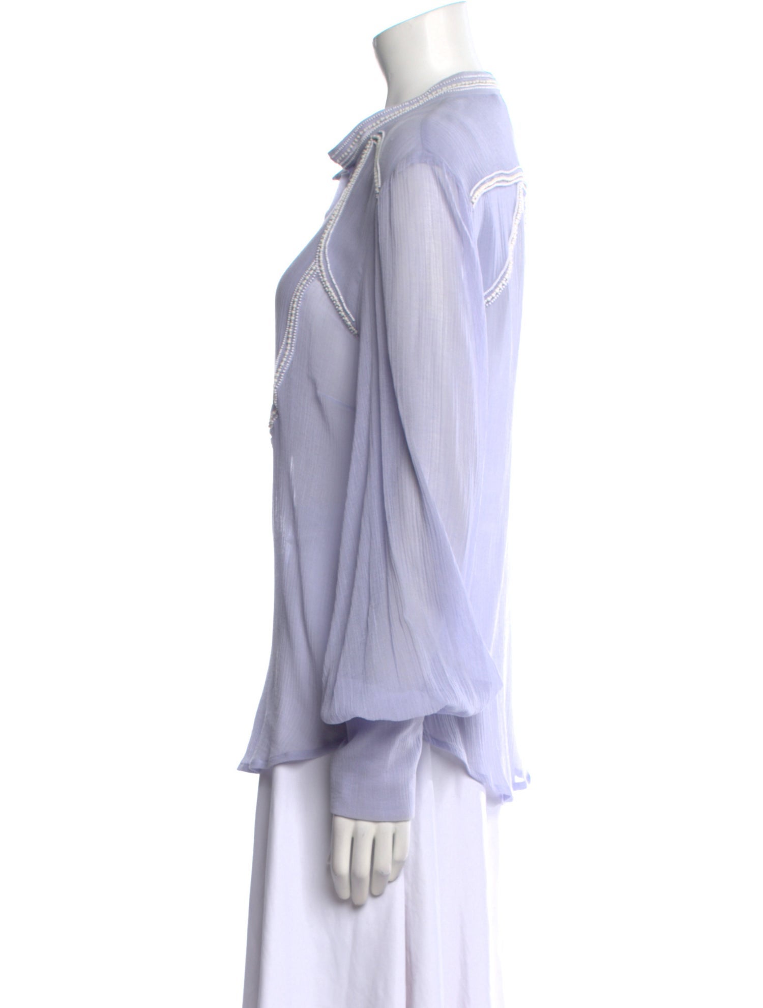 Chloé Mock Neck Long Sleeve Blouse