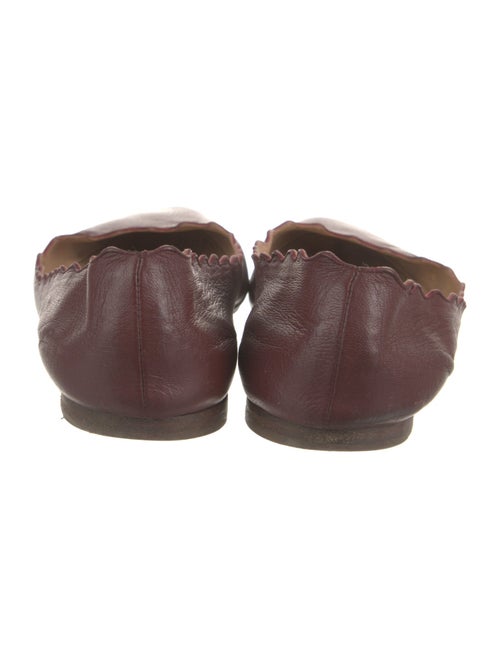 Chloé Leather Scalloped Accent Ballet Flats