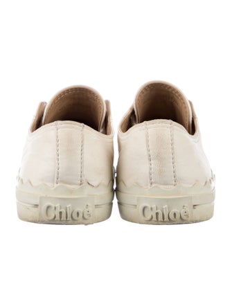 Chloé Leather Scalloped Accent Sneakers