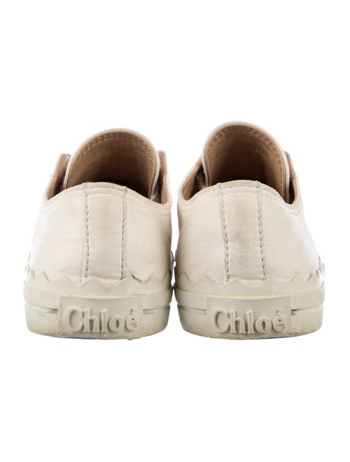 Chloé Leather Scalloped Accent Sneakers